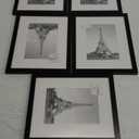 upsimples 8x10 Picture Frame Set of 5, Display Pictures 5x7 with Mat or 8 x 10 Without, Wall Gallery Photo Frames, Black