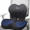 Navizam Lumbar Support Pillow for Office Chair Seat Cushions for Office Chairs - Back Support for Office Chair, Pillow for Car Chair Cushion with Anti-Slip Base, Backrest with Elastic Strap