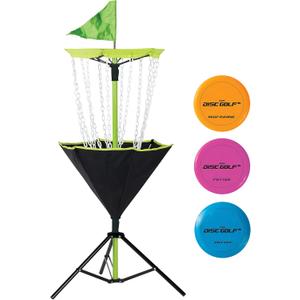Franklin Sports Disc Golf Baskets - Portable Disc Golf Target with Chains Included - Disc Golf Basket Stand Equipment for Hole + Course Creation
