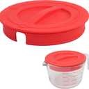 1 Pack Silicone Replacement Lids, Only Fit For Pyrex 8-Cup Tempered Glass Liquid Measuring Cups, Reusable & Food-Grade Silicone, Dishwasher & Microwave Safe (Cups not Included)