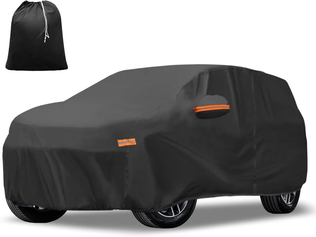 X AUTOHAUX Car Cover for Jeep Grand Cherokee 210D-PU Outdoor Full Car Cover All Weather with Door Zipper for Waterproof Windproof Sun Rain Snow Protection