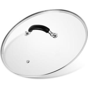 10.25 Inch Tempered Glass Lid for Lodge Skillets, Dutch Ovens & Pans - Universal Fit for 10-10.25 Inch Cookware - Oven & Dishwasher Safe up to 400°F - with Steam Vent & Ergonomic Handle