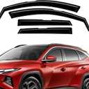 in-Channel Rain Guards Fit for Hyundai Tucson 2022 2023 2024 2025 2026 4PCS | Durable Side Windows Rain Guard Wind Deflectors 2022-2026 Tucson Rain Guard Black