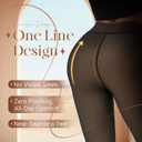 Spring Water Fleece Lined Tights Leggings Women, Black Tights Thermal Warm One Lined Design Sheer Skintone for Winter (Black, M)