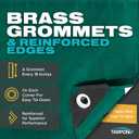 8' x 10' Dual-Sided Heavy-Duty Tarp  10 Mil Tear-Resistant Green & Black Cover with Reinforced Edges and Anti-Rust Grommets