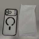 for iPhone 17 Pro Max Case with 1x Screen Protector, [Compatible with MagSafe] [Integrated Camera Protection], Non Yellowing Slim Cute Women Girly Magnetic Cover for iPhone 17 Pro Max, Black