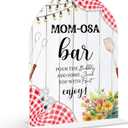 Mom-osa Bar Sign - BBQ Baby Shower Sign, 1 Pack Arch Acrylic Sign with Stand, Gender Reveal Party Table Decor, Backyard Baby Shower Supplies (SE42)