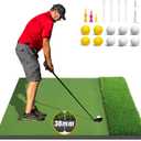 Dual-Turf Golf Mat 36mm: 5x4ft/5x5ft Extra Thick Golf Hitting Mats Practice Outdoor Indoor, High-Density Artificial Hitting Training Matt for Garage Simulator Chipping Driving Swing