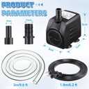 2 Pack 15 W 220GPH Submersible Fountain Pump with 12 Color LED Lights, Small Fountain Pump with 4 Spray Nozzles, Ultra Quiet Design for Outdoor Pond, Aquarium, Fish Tank