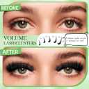 6 Box Mix Lashes Clusters Kit Gift Packs 1686Pcs with 2X Bond&Seal Volume Mega/Bottom Soft Extension False Eyelash D Curl Wispy Natural DIY Individual Fake Eyelashes for Beginners Bulk Pack