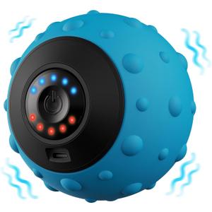 Vibrating Massage Therapy Ball - Electric Micro Vibration Massage Ball for Muscle Recovery Trigger Point Physical Therapy - 5 Speed Vibrating Massager for Hand Foot Leg Neck Back (Blue)