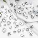 Sew on Rhinestones 205 PCS Glass Mixed Shapes Sew on Crystal Gems Flatback with Silver Claw for Jewelry Crafts Clothes Shoes Costume (Sliver Rhinestones) (Clear)