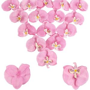 Pink Flowers Orchid Heads 15PCS Artificial Orchids 3.35 Fake Flower Heads for Craft for Bridal Shower Home Party Wedding Cake Decoration (Pink)