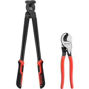 MAXPOWER Cable Cutters Set, 10-inch and 14 in-ch Heavy Duty Cable Cutters for Cutting Copper and Aluminum Cable-2 Pack