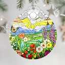 Stained Glass Ornament, Christmas Ornament, Hanging Ornaments for Home Decor & Christmas Tree Ornaments Exquisite Holiday Decor, Xmas Gifts & Holiday Present - Wildflowers