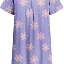 Deyeek Hospital Gowns for Women Tear Away Snap Open Back Dress Post Shoulder Surgery Dresses Soft Adaptive Clothing Nightgown (Blue, XXXL)