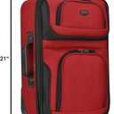 U.S. Traveler Rio Lightweight Softside Rolling Carry-on Suitcase, 2-Wheel Single, Red