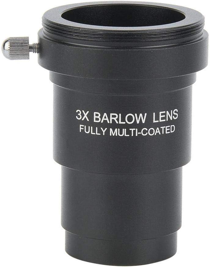 Barlow Lens, 1.25 inch 3X Barlow Lens with M42x0.75 Thread Interface for 1.25 Inch Astronomical Telescope Eyepieces