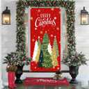 Christmas Door Cover Xmas Tree Snowflake Merry Christmas Front Door Porch Cover Banners for Winter Xmas New Year Holiday Party Decor 70.8 x 35.4 Inch
