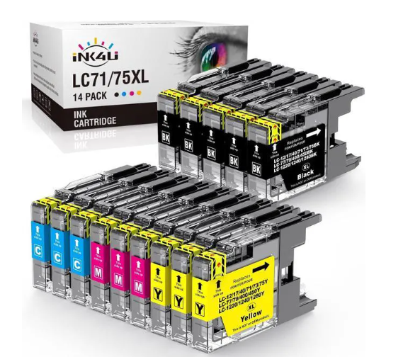 INK4U Compatible LC75 Ink Cartridges Replacement LC75 LC71 LC79 XL for MFC-J6510DW MFC-J6710DW MFC-J6910DW MFC-J280W MFC-J425W MFC-J430W Printer(5 Black,3 Cyan,3 Magenta,3 Yellow,14 Pack)