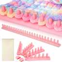AceOrbit 44" Chunky Blanket Loom, Loom for Chunky Yarn, Detachable & Portable Design Hand Knitting Looms with a Flannel Storage Bag for DIY Throw Blankets, Beginner Friendly Yarn Craft (Light Pink)