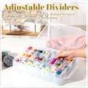 Mifoci 1 Pcs 46 Grids Sewing Organizer Double Sided Thread Box Storage Portable Clear Plastic Thread Holder for Embroidery Sewing Crafts Beads Embroidery Floss Small Toys