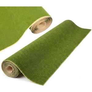 39 x 98 Inch Artificial Model Train Grass Mat Roll Green Scenery Grass Mat for Ho Train Accessories Model Layout, Diorama Landscape Decoration Craft DIY