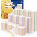 12 Pack Elastic Bandage Wrap (4x2", 4x4", 4x6") | Premium Compression Wrap Bandage for Wounds Medical Bandage Latex Free Stretchy Bandage Wrap for First Aid Sports Protection Injury Recovery
