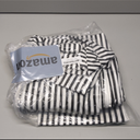 JELLYMONI 100% Natural Cotton Queen Sheet Set, 4 Pieces Black and White Striped Sheets 16" Deep Pockets Bedding Set, Ultra-Soft, Machine Washable