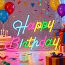 Happy Birthday Neon Sign for Wall Decor,Colorful Led Neon Light Signs,Wall Art for Party Backdrop Birthday Party Neon Decorations,Gift for Teens Men Women USB Powered15"*9.9"