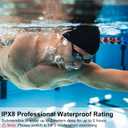 Swimming Bone Conduction Headphones, IPX8 Open Ear Headphones Bluetooth 5.4 Waterproof Earbuds with 32GB MP3 7H Playtimes, Underwater Headphones for Marathon Swimming Running Cycling