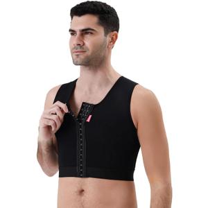 Mens Chest Compression Shirt – Gynecomastia Tank Top Shapewear for Men (Black, S)