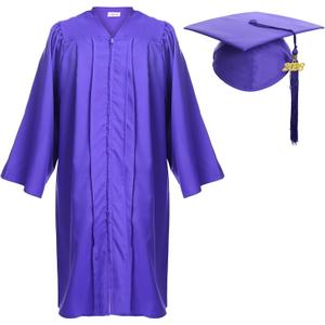 Newrara Graduation Gown Cap Tassel Set (Purple)