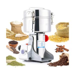 Electric Grain Mill Grinder 2000g High-speed Grain Spice Herb 3500W Dry Grinder Machine 304 Stainless Steel Superfine powder high-speed grain mill 36000r/min for Kitchen Home and Commercial