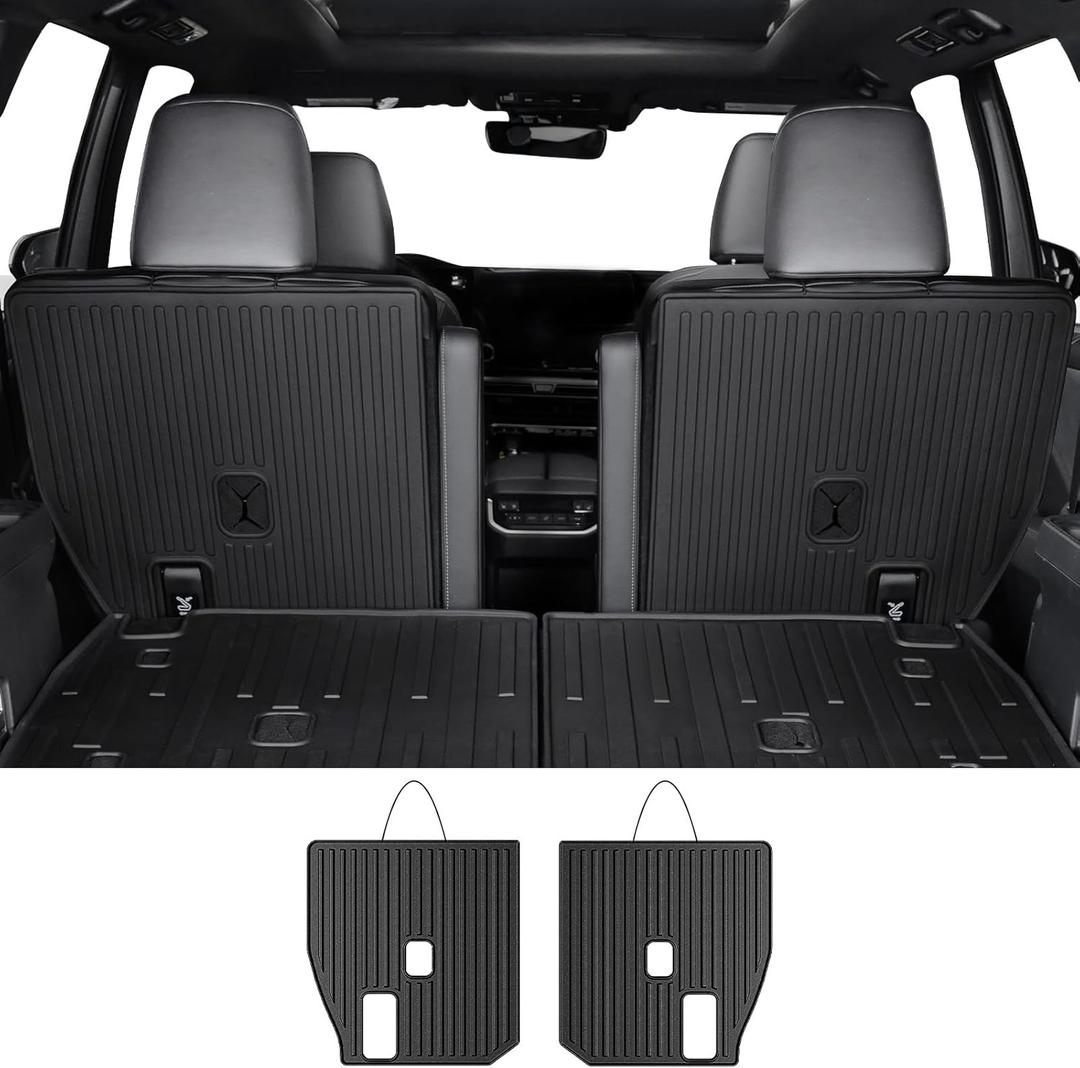 Kick Mats for Grand Highlander Accessories, 2nd Row All-Weather TPE Seat Back Covers Backrest Mats for 2025 2024 Grand Highlander Accessories (7 Seater Captain Chairs Only)