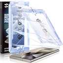 SMARTDEVIL [3 Pack for Samsung Galaxy S24 Ultra Screen Protector, Finger Print Reader Compatible, Fast & Easy Installation, Clear 9H Tempered Glass Film, Alignment Frame [Dust-Free & Bubble-Free]