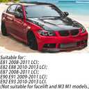 Mirror Caps Gloss Black Compatible with 3er E90 E91 2008-2011 E92 E93 2010-2013, 1er E81 E82 E87 E88 LCI Models Rearview Side Wing Mirror Cover Caps (For 1er E81 E87&3er E90 E91 E92 E93 LCI)