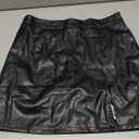 We1Fit Womens Fuax Leather Skirt High Waisted Bodycon Pencil Mini Skirts with Shorts (Large, Black)