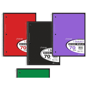 Pack Of 6 College Rules 100CT 10.5x8 CR (Red/Black/Green/Purple)