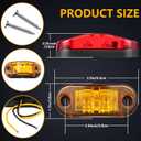 Tallew 10 Pcs 2.5 Inch LED Trailer Lights 2 Diode Waterproof LED Trailer Side Marker Oval Signal Running Lights for Truck Boat Rv(Amber, Red)