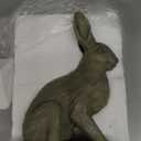 DiliComing Grey Resin Rabbit Garden Statue - 12 Inch Large Garden Statues for Home Yard Decor Garden Statues for Outside Balcony Bunny Decor for Garden Gifts (Gray)