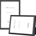 4x6 Picture Frame Matte Black Modern Simple Thin Aluminum Metal Photo Frame with HD Real Glass, Display for Tabletop and Wall Collage (2 Pack)