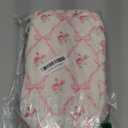 Makeup Bag Large Travel Quilted Cosmetic Bag Organizer, Floral Cotton Coquette Aesthetic Toiletry Bag Gift for Women Girls (Pink Bow Flowers-L)