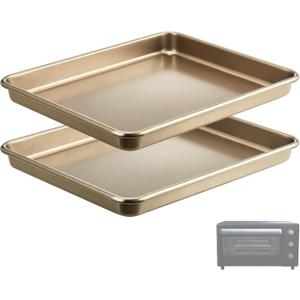 Toaster Oven Replacement Trays Compatible with Oster,8.7"*6.5", Non-stick Carbon Steel,2PCS Bakerware Set