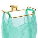 Large Stainless Steel Trash Bag Holder for Kitchen Cabinets Doors and Cupboards, Gold