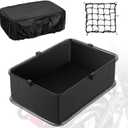 Basket Rear Liner with Waterproof Cover and Adjustable Cargo Net, Heavy Duty Thickened Basket Liner Rear Bicycle Basket Liner Accessory Fits Most Bikes and E-Bike (16.5"X11.8"X5")