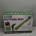 Golf Putting Mat with Ball Return, Practice Golf Putting Green Training Aid for Indoor, Outdoor at Home, Office, Backyard with Putter and 5 Balls