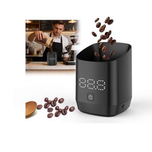 Digital Coffee Bean Dosing Cup for Espresso with LED Scale - High Precision Coffee Grounds Measurer, Barista-Strength Brewing Accessory & Perfect Coffee Lover Gift (Black, Sleek Design)