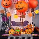 2 x YUNAI Pumpkin Halloween Garland, Wooden Beads & Felt Pumpkin Decor, Thanksgiving & Christmas Fall Decor, 2