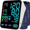 Blood Pressure Monitors for Home Use, Automatic Upper Arm Blood Pressure Monitor with Dual-Size bp Machine Cuffs (917" & 1321"), Large LED Backlit Display with 3x199 Reading Memory White